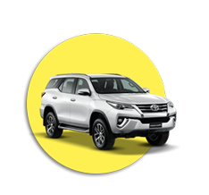 Toyota Fortuner  2,190 Baht Maximum 4 passengers (5 luggage) 